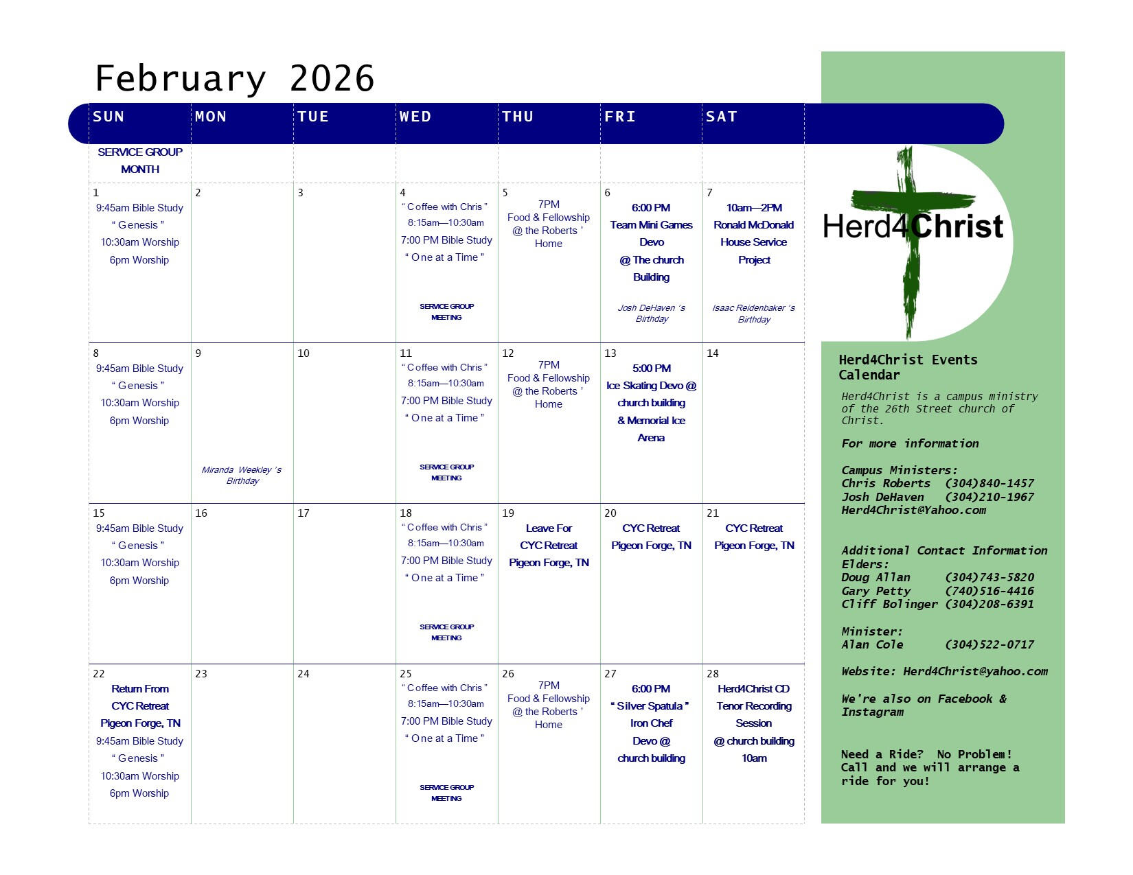 Herd4Christ Calendar